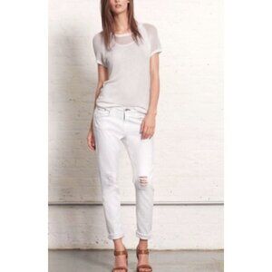 Rag & Bone The Dash Slouchy Skinny Jeans in Tattered White Size 27